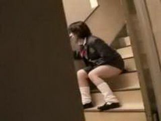 Japanese teens fucking hard for the camera in their school uniforms!